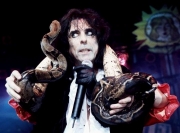 Alice Cooper performs with his boa constrictor