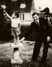 Robin Cousins aged 2, with his father Fred