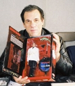 Robert Davi with model of Franz Sanchez