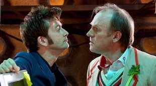 David Tennant & Peter Davison in the Doctor Who special episode 'Time Crash'