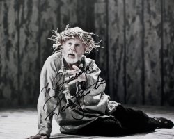 Derek Jacobi has signed this photograph of him as King Lear