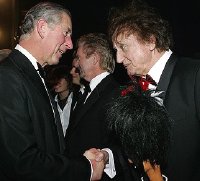 Ken Dodd meets Prince Charles after the Royal Variety Performance in 2006