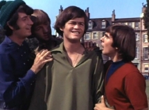 Michael Nesmith, Peter Tork, Micky Dolenz & Davy Jones in a scene from the TV series 'The Monkees'