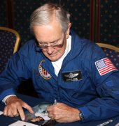 Charlie Duke signing photograph