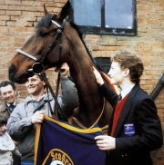 Richard Dunwoody with West Tip after winning the 1986 Grand National at Aintree