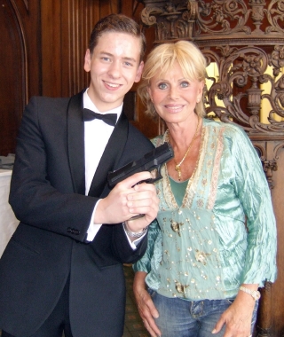 Britt Ekland with Ciaran Brown