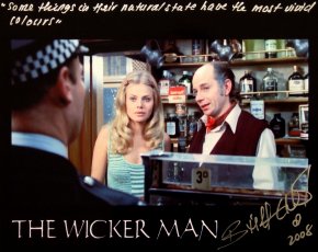 Britt Ekland signed photo with one of her lines from 'The Wicker Man'