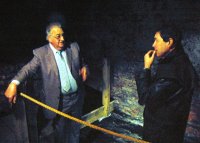 Harry Martindale talks to Richard Felix in the cellar of the Treasurer's House