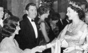 Shirley Anne Field meets the Queen at the Royal Commmand Performance of 'Man in the Moon'
