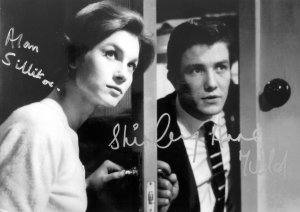 Alan Sillitoe & Shirley Anne Field have both signed this publicity photograph from 'Saturday Night and Sunday Morning'