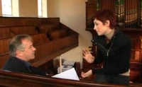 Connie Fisher interviews Geoff Hughes in a Welsh chapel in 'Connie's Musical Map of Wales'