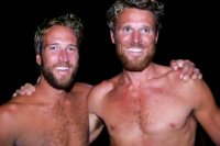 Ben Fogle & James Cracknell after their arrival in Antigua