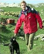 Ben Fogle with his labrador Inca on Taransay for the TV programme 'Castaway'