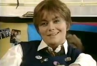Dawn French in the schoolgirl sketch from 'French & Saunders' in 1989