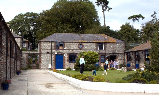 Some of the Gifford family at the Downs Stables at Findon, West Sussex