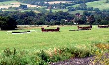 The gallops and schooling fences at Downs Stables