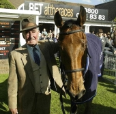 An emotional occasion for Josh Gifford - with Skycab, his final runner winning at Sandown