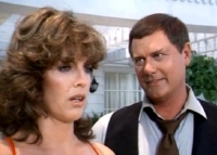 Linda Gray as Sue Ellen Ewing & Larry Hagman as JR Ewing in 'Dallas'