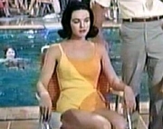 Linda Gray as the Yellow-Swimsuited Girl at the Pool in 'Palm Springs Weekend' (1963)