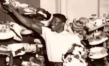 Eighteen year old Emile Griffith at work in Howie Albert's hat factory