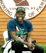 Emile Griffith at the International Boxing Hall of Fame in Canastota, New York