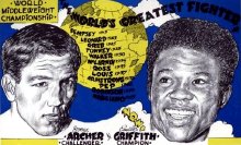 Advertising poster for Emile Griffith's fight with Joey Archer in 1966