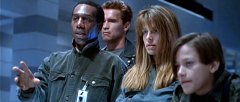 Joe Morton, Arnold Schwarzenegger, Linda Hamilton & Edward Furlong in 'Terminator 2: Judgment Day'