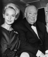 Tippi Hedren and Alfred Hitchcock