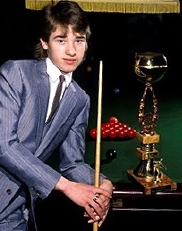 Stephen Hendry in 1986 with the Scottish Professional Championship trophy