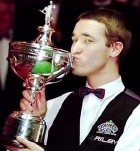 Stephen Hendry with the World Championship trophy