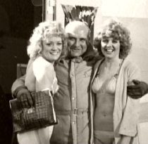 Sherrie Hewson, Gerald Thomas & Carol Hawkins on the set of 'Carry On Behind'