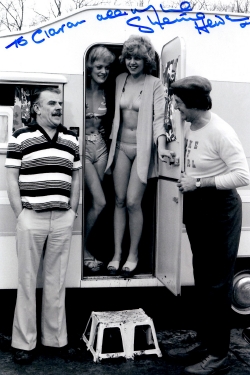 Publicity photo from 'Carry On Behind' signed by Sherrie Hewson