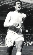 Geoff Hurst playing for England v. Argentina in 1966