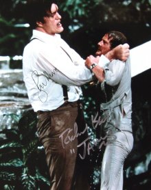 Richard Kiel and Roger Moore signed photograph