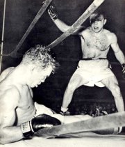 Jake LaMotta knocks out Laurent Dauthouille in 1950