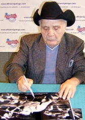 Jake LaMotta signing photograph