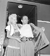 Jake LaMotta and wife Vicky after he had won the World Middleweight title