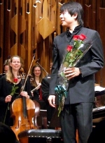 Lang Lang after a performance with the London Symphony Orchestra at The Barbican in 2009 