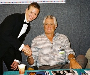 George Lazenby with Ciaran Brown at Memorabilia in 2005