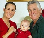 George Lazenby, Pam Shriver and baby George