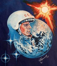 Alexei Leonov's painting of Yuri Gagarin
