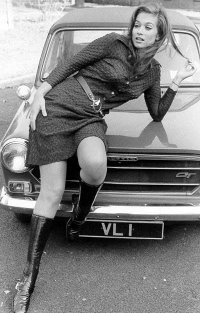 Valerie Leon with her VL 1 car