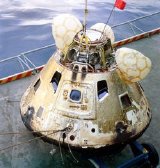 The Apollo 8 module back on board USS Yorktown after a successful splashdown