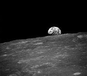 'Earth rise' and the lunar surface as seen from Apollo 8