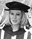 Joanna Lumley at Oxford Brookes University to receive her degree in 2000