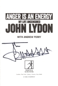 John Lydon autographed book