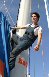 Ellen MacArthur on the trimaran B&Q/Castorama