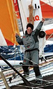 Ellen MacArthur on the trimaran B&Q/Castorama