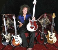 Brian May with some of his guitars