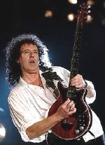 Brian May with his home-made guitar 'The Red Special'